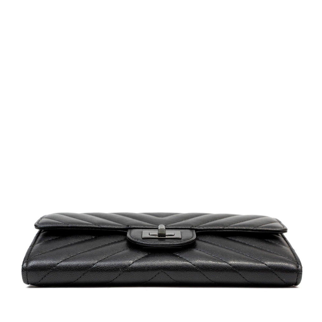 Chanel So Black Lambskin Chevron WOC
