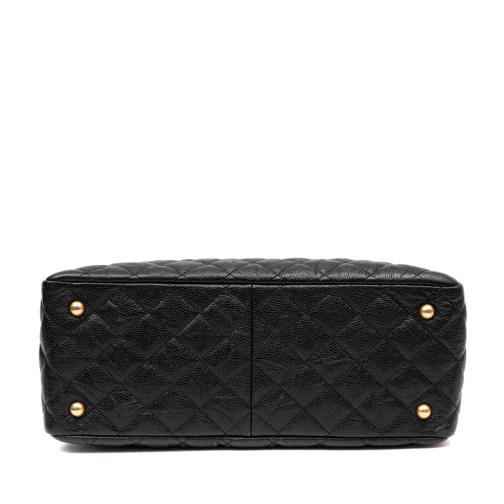Chanel Black Caviar Quilted Tote w/ Gold CC Hardware
