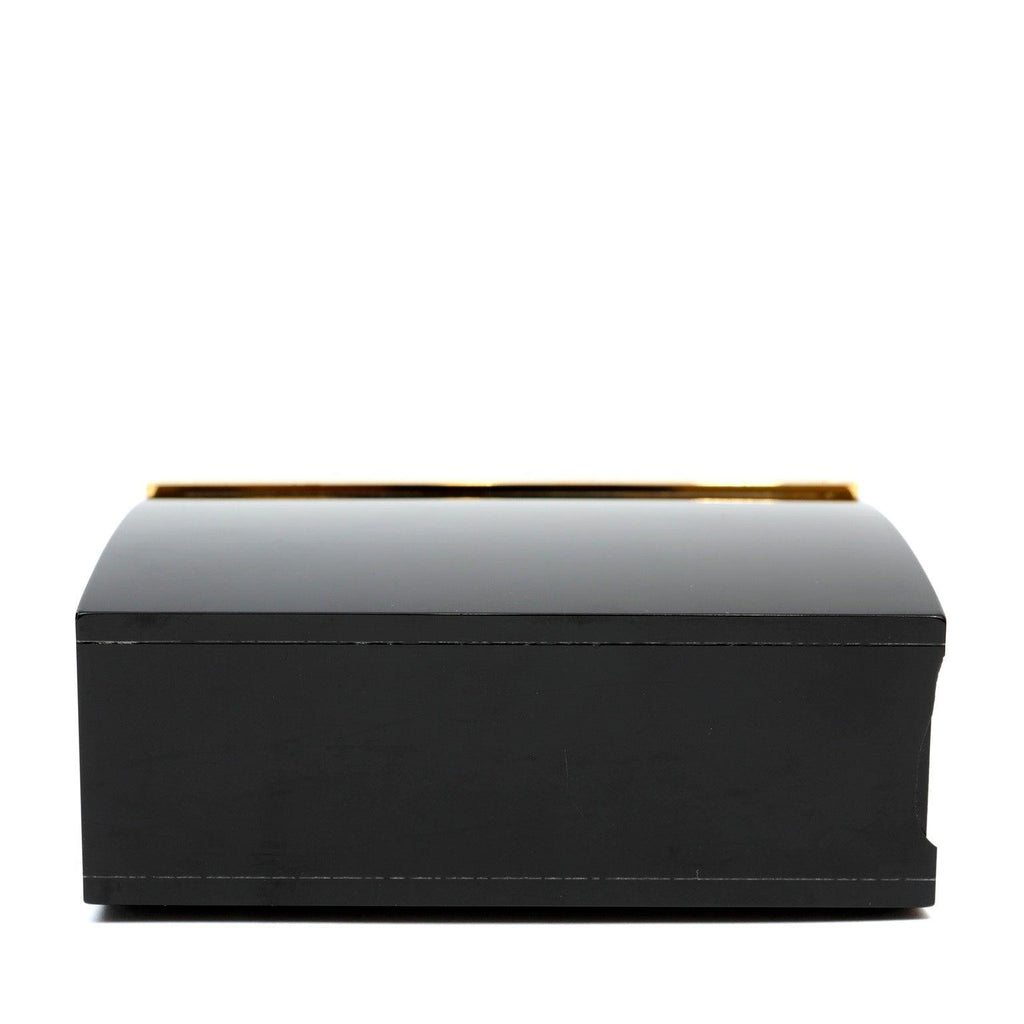 Chanel Black Lucite Box Purse w/ 24kt Gold Plated Strap