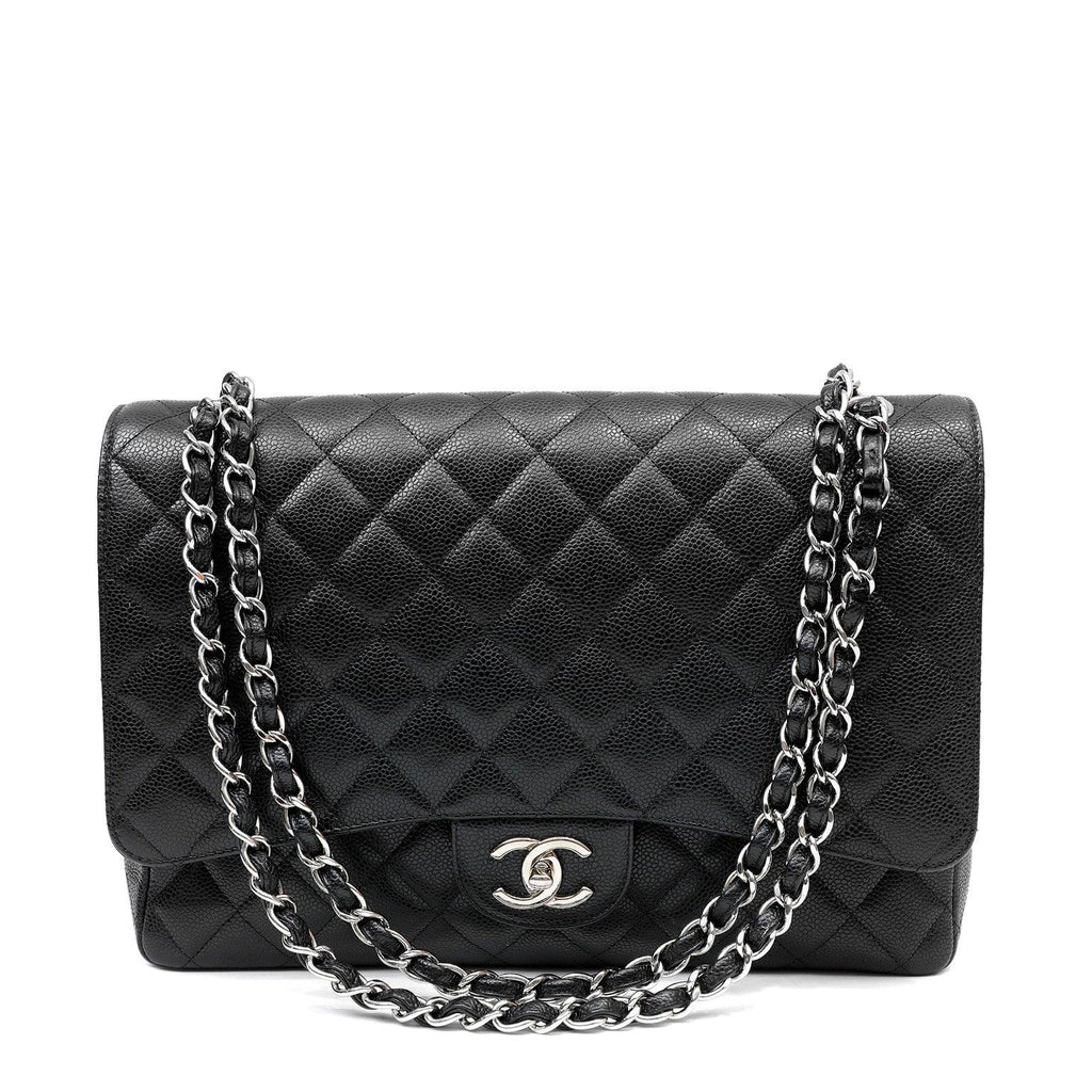 Chanel Black Caviar Double Flap Maxi w/ Gold Hardware