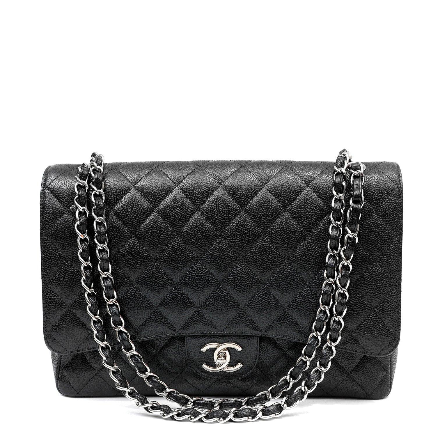 Chanel Black Caviar Double Flap Maxi w/ Gold Hardware