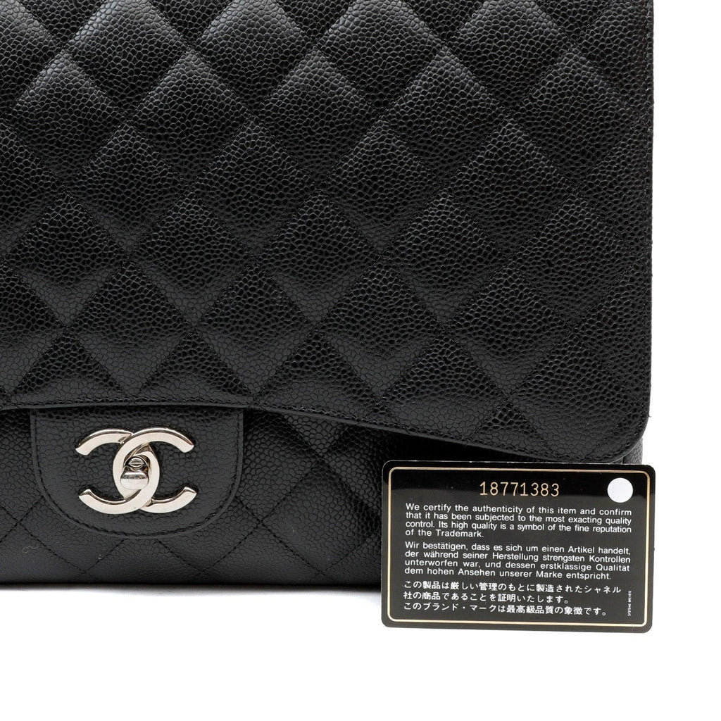 Chanel Black Caviar Double Flap Maxi w/ Gold Hardware