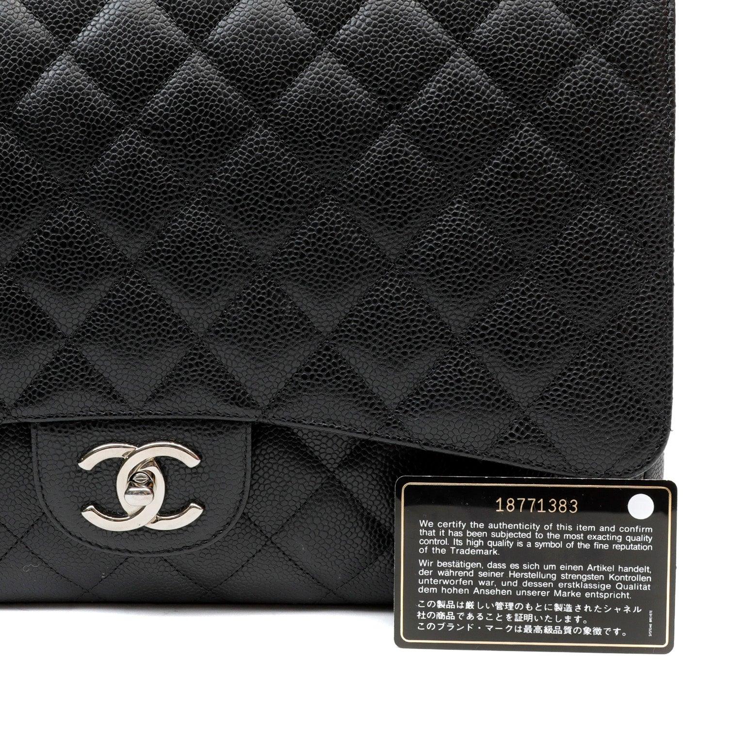 Chanel Black Caviar Double Flap Maxi w/ Gold Hardware