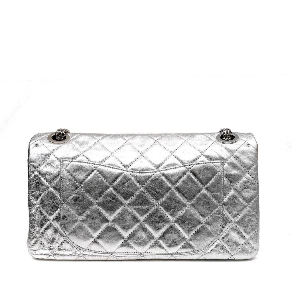 Chanel Metallic Silver Maxi Classic Reissue 2.55
