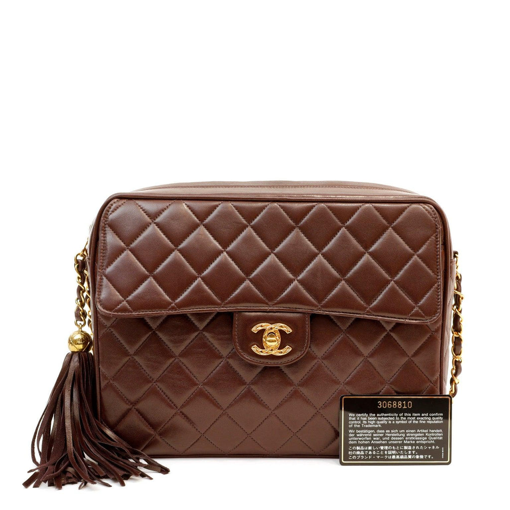 Chanel Chocolate Vintage Camera Bag w/ Gold Hardware