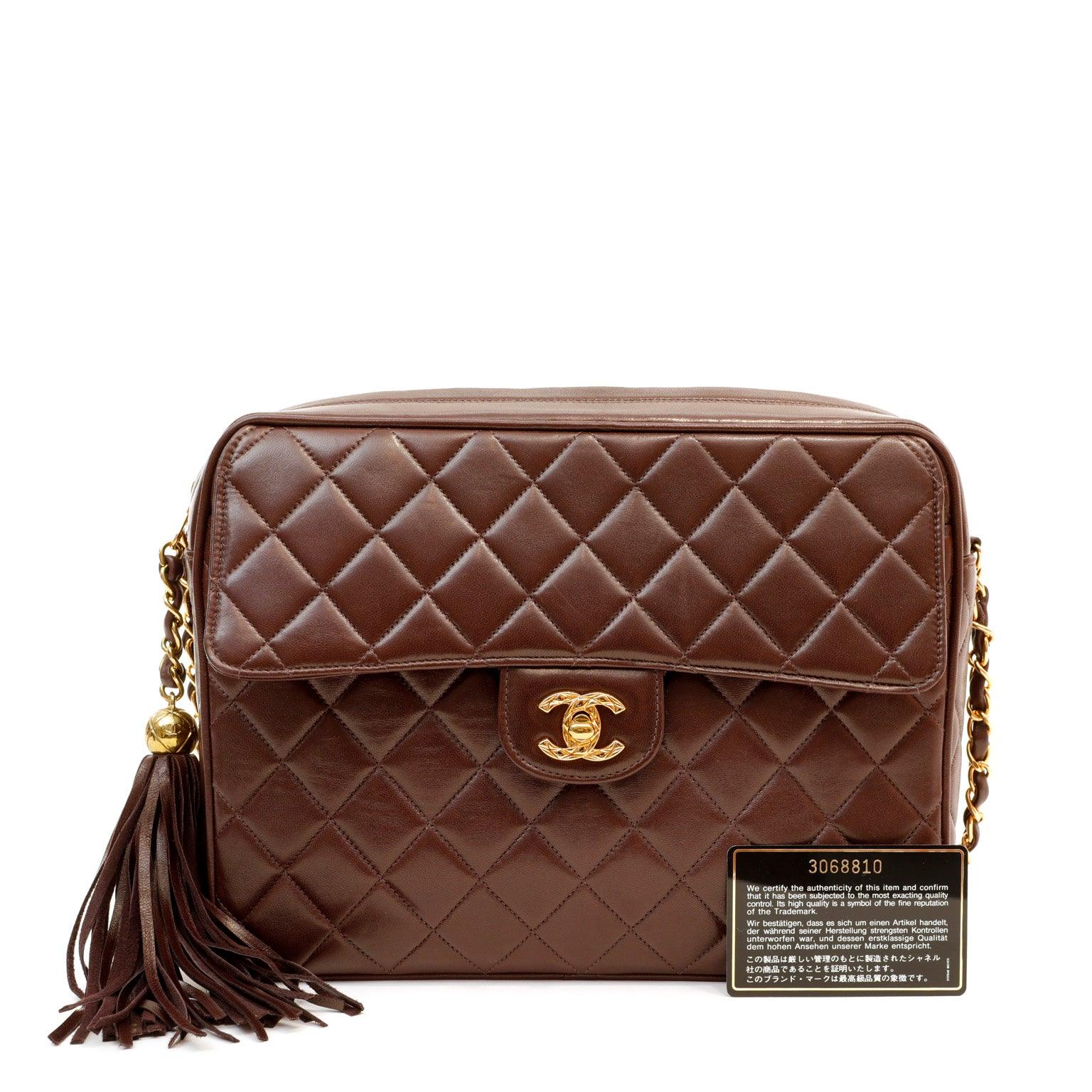 Chanel Chocolate Vintage Camera Bag w/ Gold Hardware