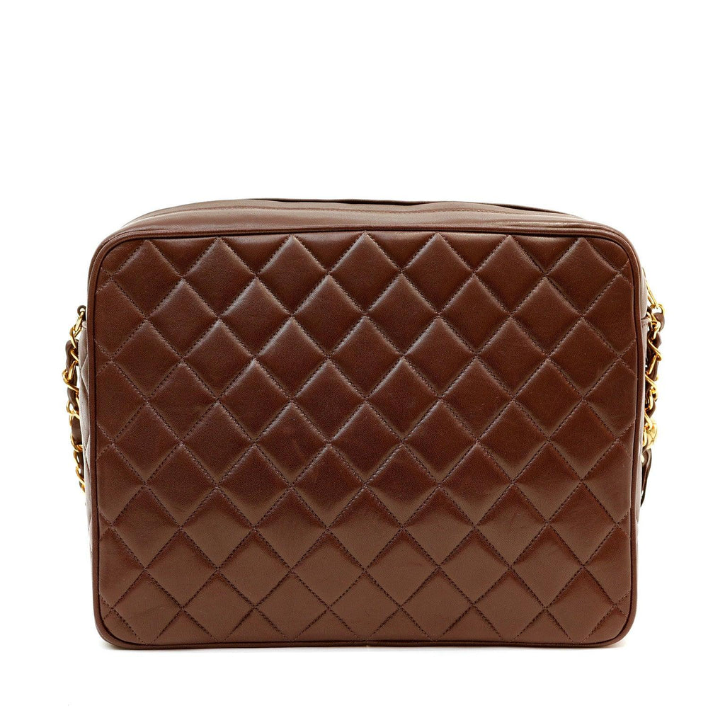 Chanel Chocolate Vintage Camera Bag w/ Gold Hardware