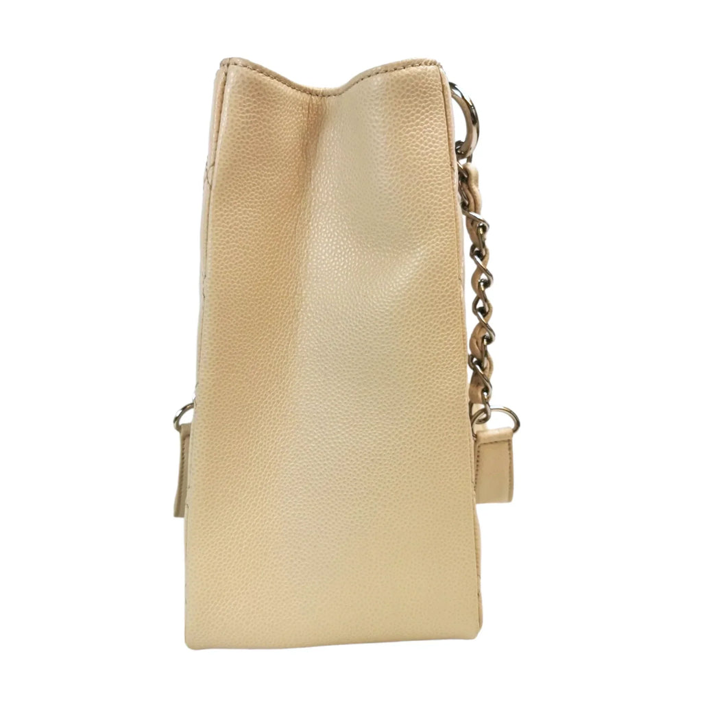 Chanel GST Beige Caviar Silver