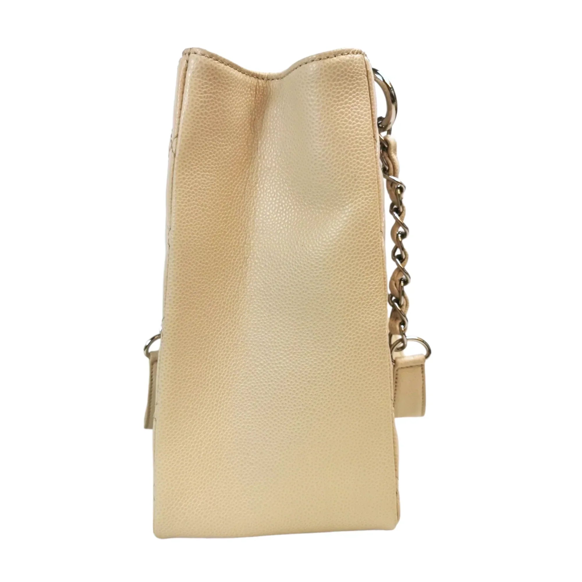 Chanel GST Beige Caviar Silver