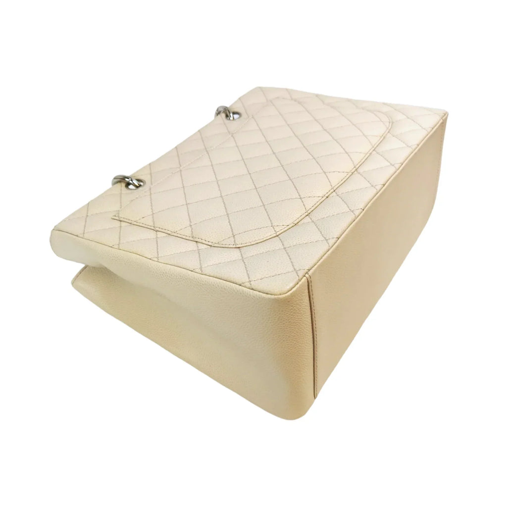 Chanel GST Beige Caviar Silver
