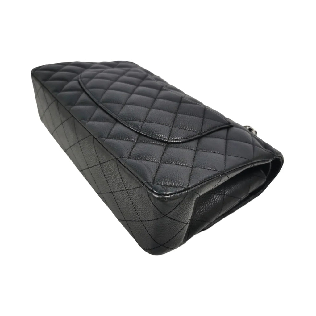Chanel Classic Double Flap Medium Black Caviar Silver