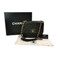 Vintage Chanel Flap Bag Black Lambskin Gold