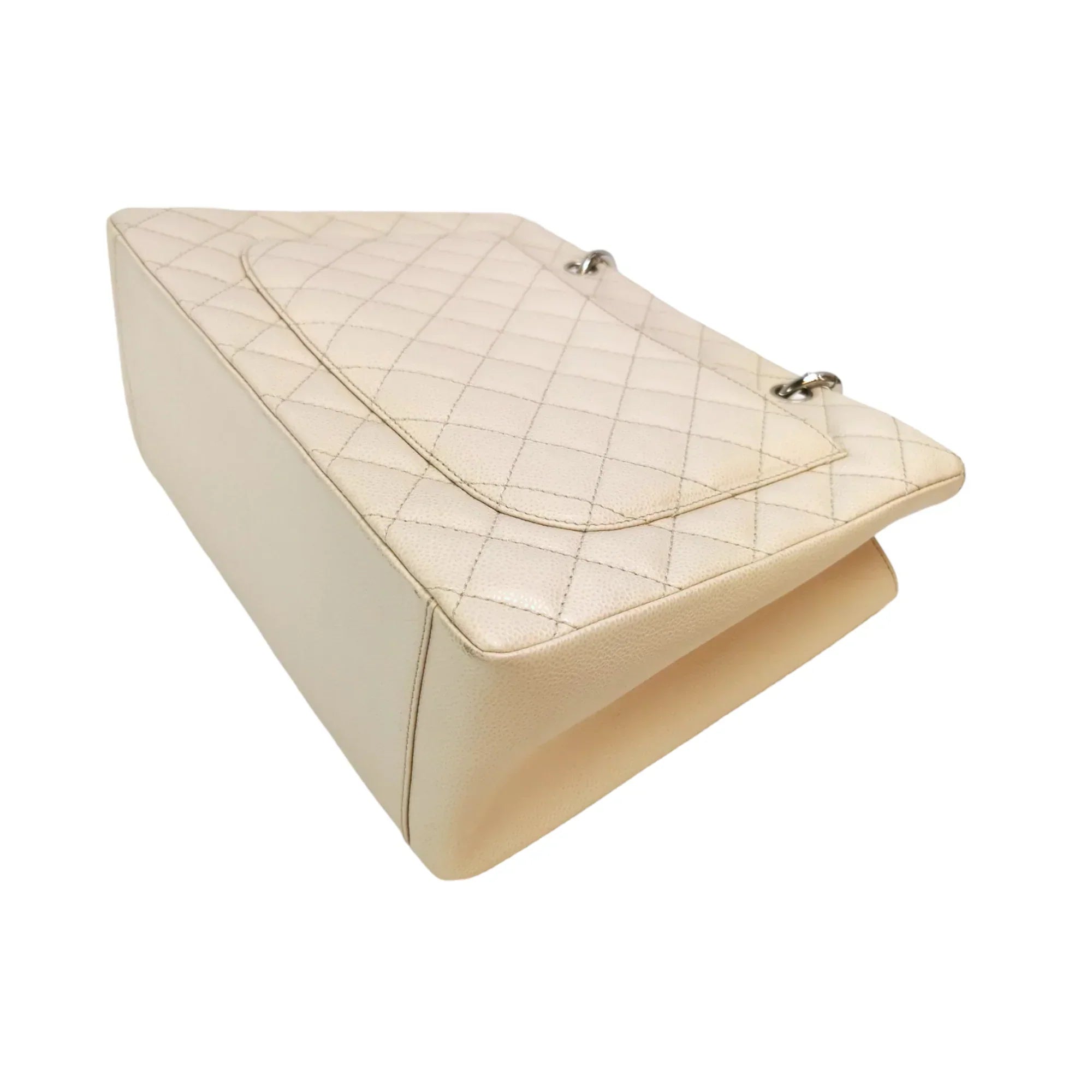 Chanel GST Beige Caviar Silver
