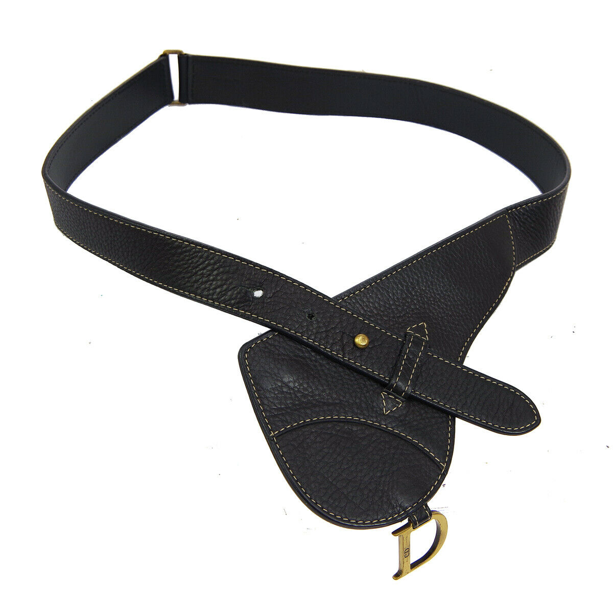 Christian Dior 2002 Saddle Bum Bag Black #85