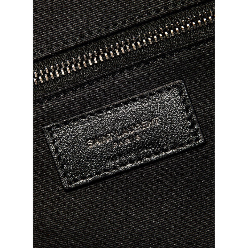 Saint Laurent Miles Logo Black Calf Leather Duffel Bowling Bag