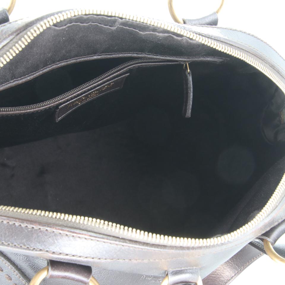 Saint Laurent Muse Stitch Large Dome Satchel Dark Brown Leather Shoulder Bag
