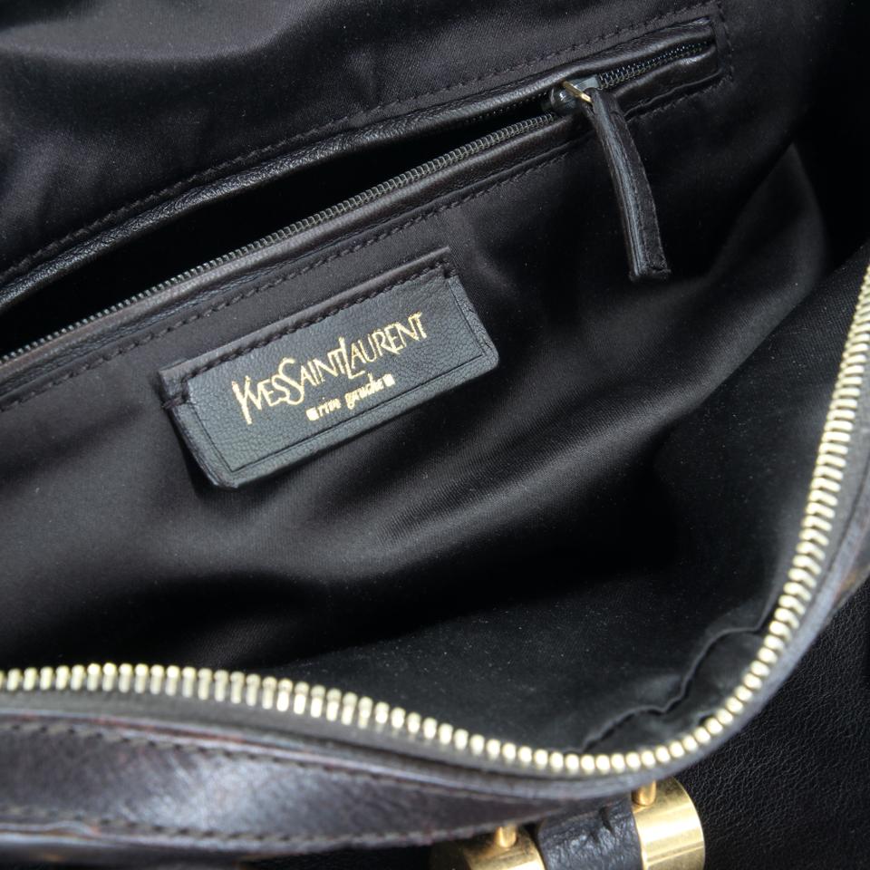Saint Laurent Muse Stitch Large Dome Satchel Dark Brown Leather Shoulder Bag