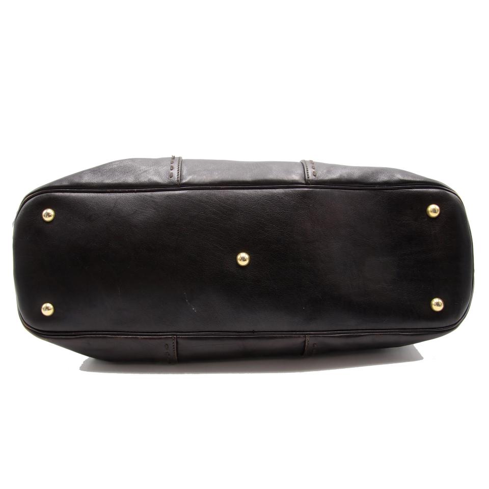 Saint Laurent Muse Stitch Large Dome Satchel Dark Brown Leather Shoulder Bag