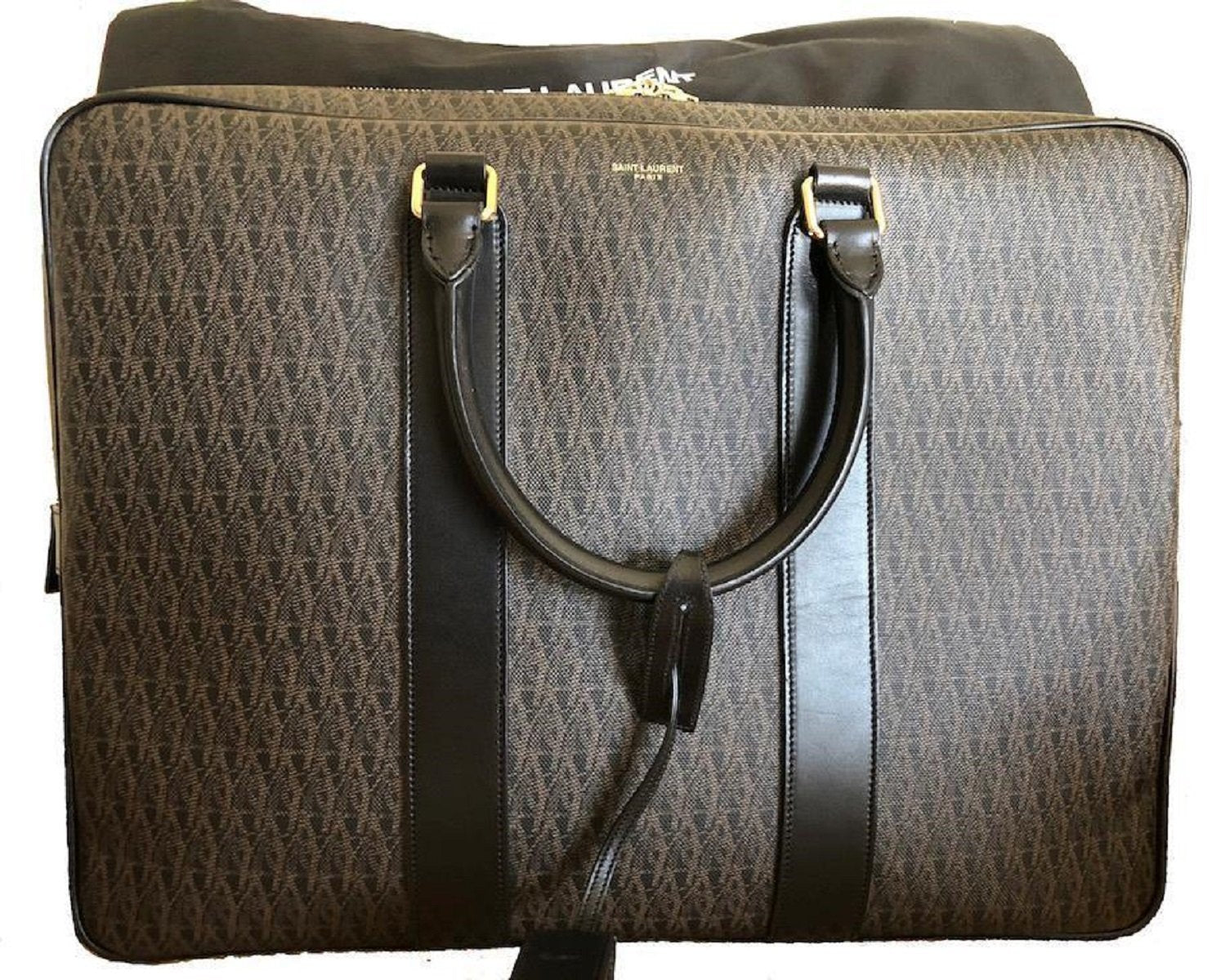 Saint Laurent Toile Classic Monogram 24 Hr Logo Briefcase Luggage