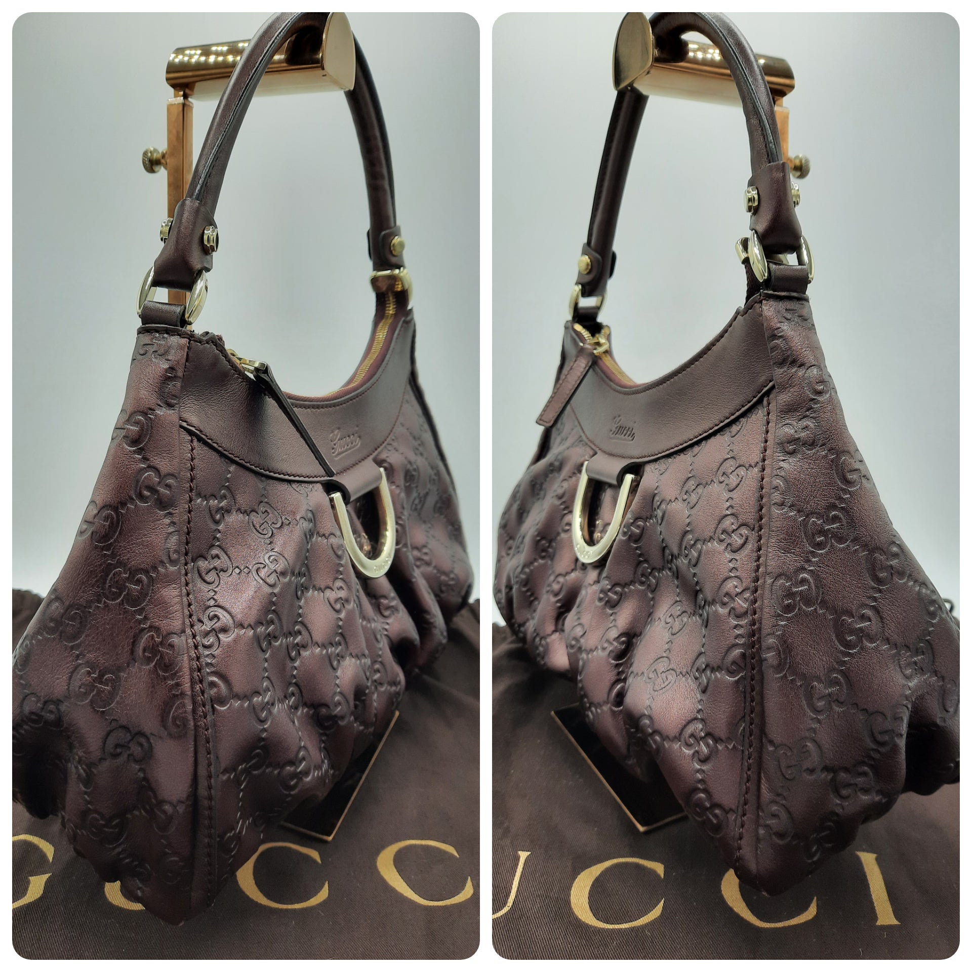 Guccissima D Burgundy Leather