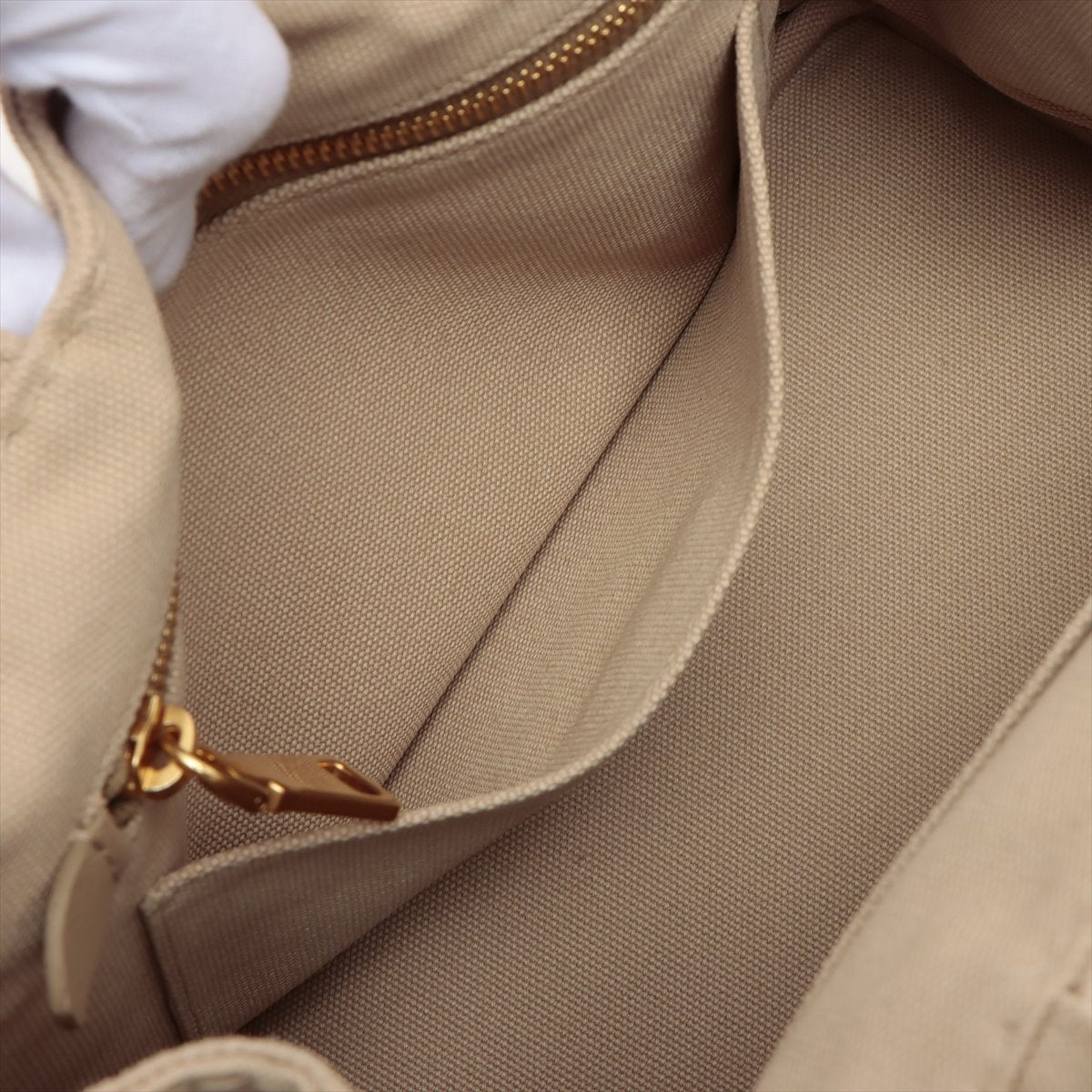 Prada 2-Way Canvas Tote Bag Beige