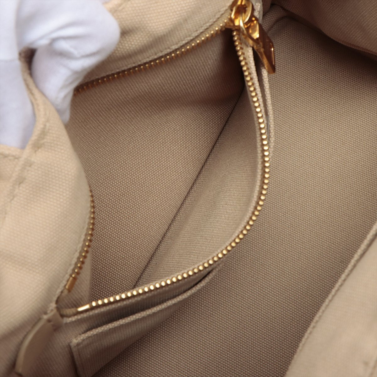 Prada 2-Way Canvas Tote Bag Beige