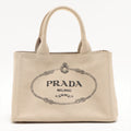 Prada 2-Way Canvas Tote Bag Beige
