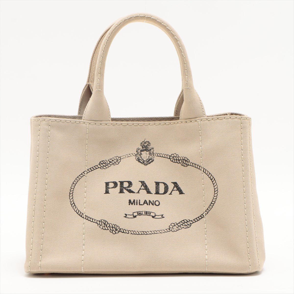 Prada 2-Way Canvas Tote Bag Beige