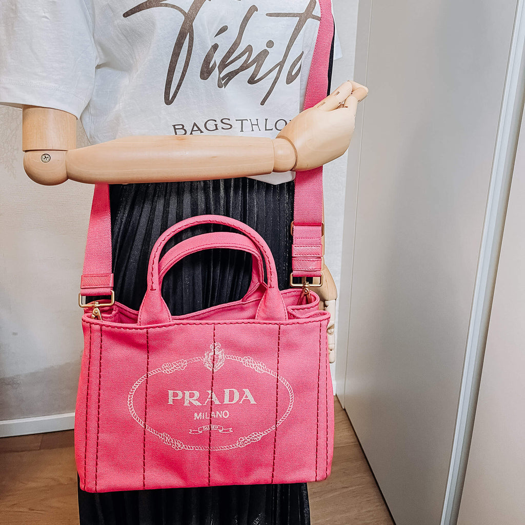 Prada 2-Way Canvas Tote Bag Pink