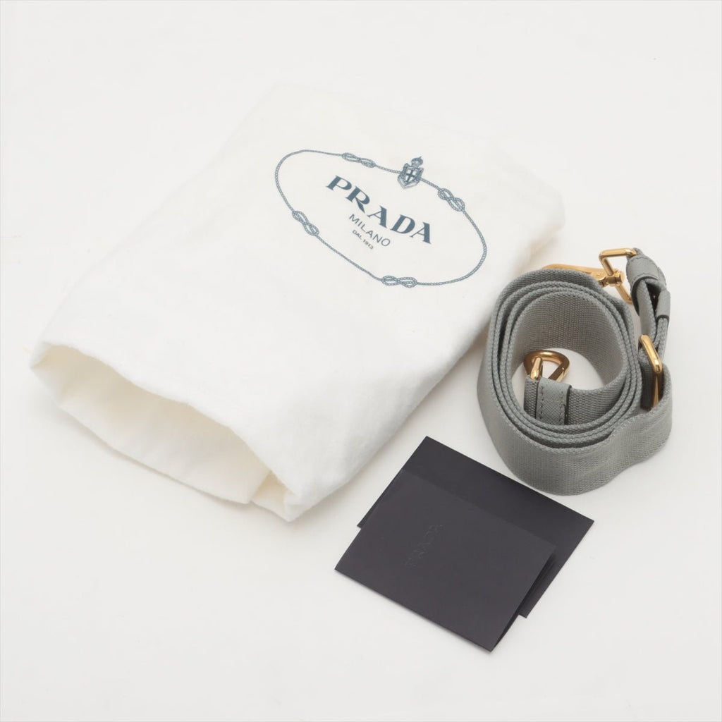 Prada 2-Way Denim Canvas Tote Bag Grey