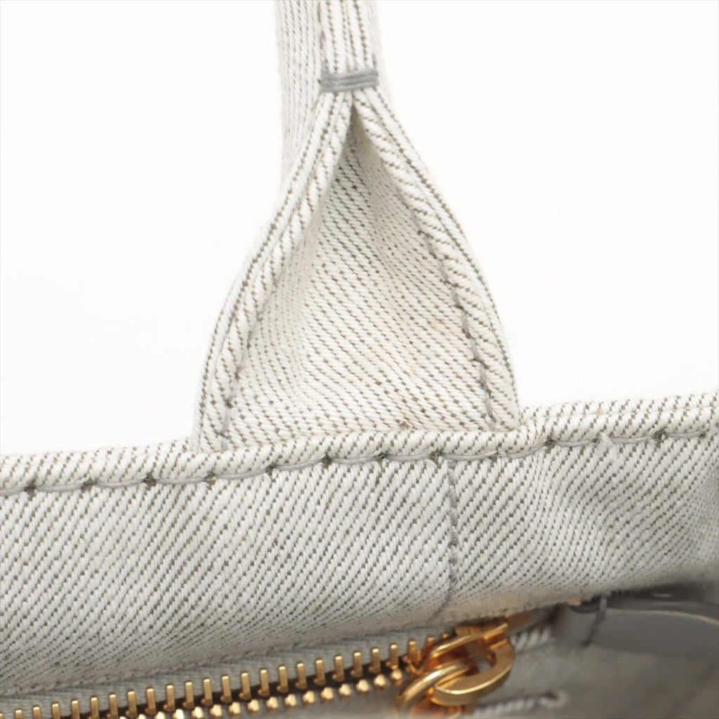 Prada 2-Way Denim Canvas Tote Bag Grey