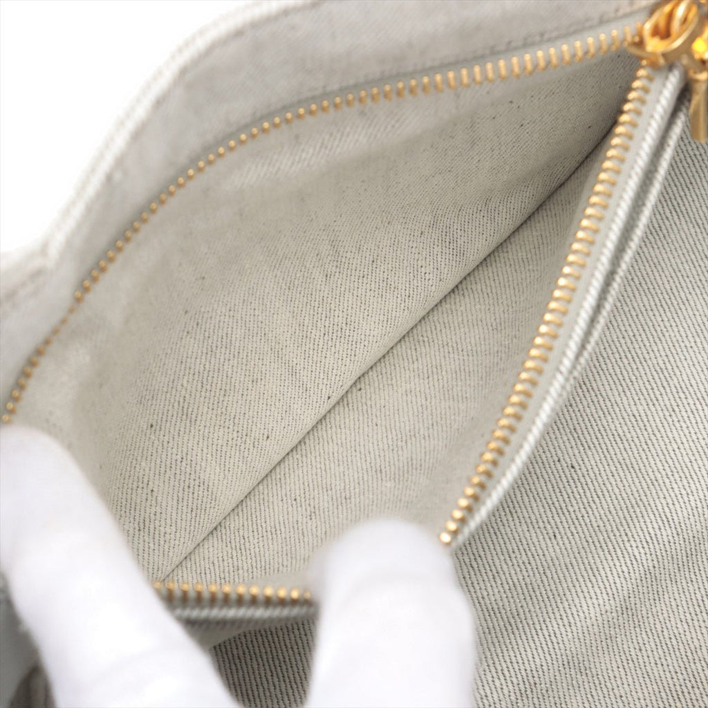 Prada 2-Way Denim Canvas Tote Bag Grey