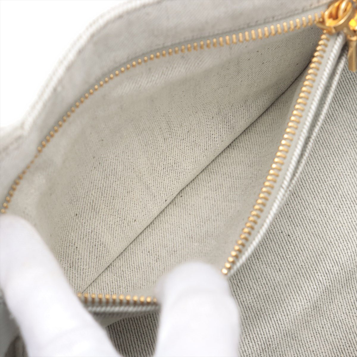 Prada 2-Way Denim Canvas Tote Bag Grey