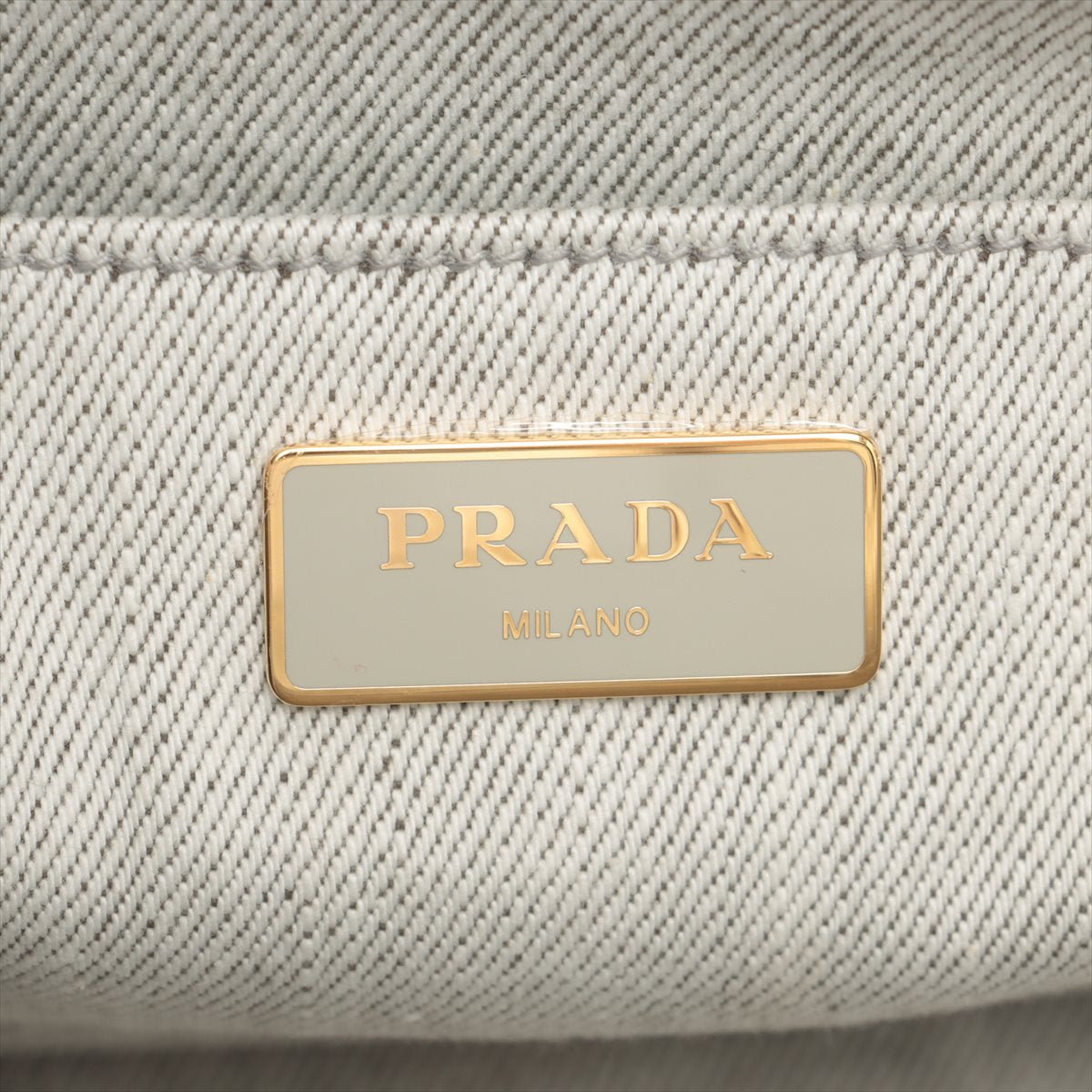 Prada 2-Way Denim Canvas Tote Bag Grey