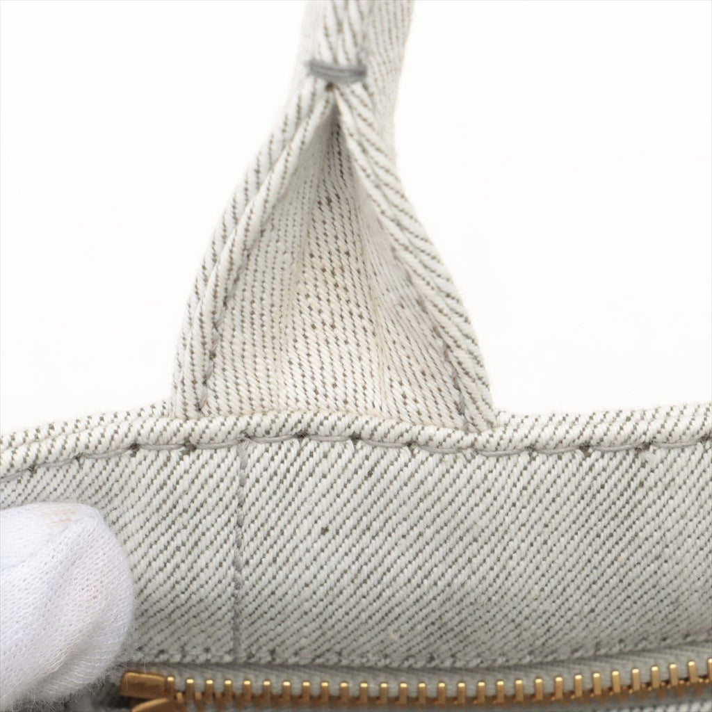 Prada 2-Way Denim Canvas Tote Bag Grey