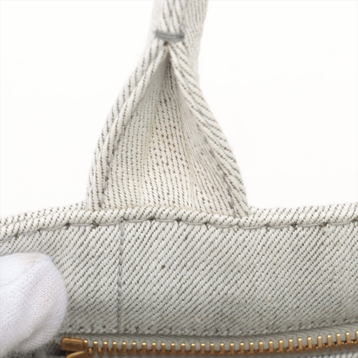 Prada 2-Way Denim Canvas Tote Bag Grey