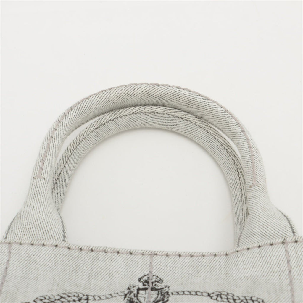 Prada 2-Way Denim Canvas Tote Bag Grey