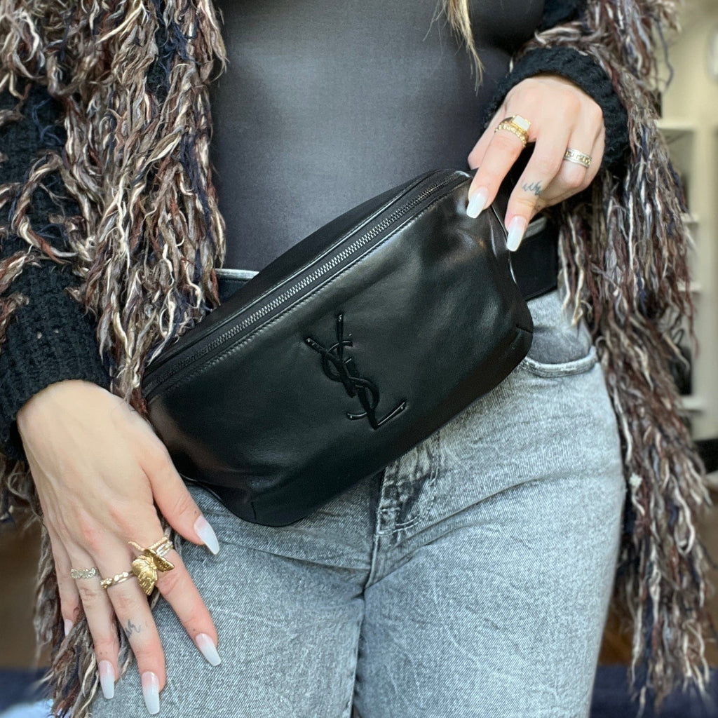 Saint Laurent Monogram Calfskin Leather Belt Bag