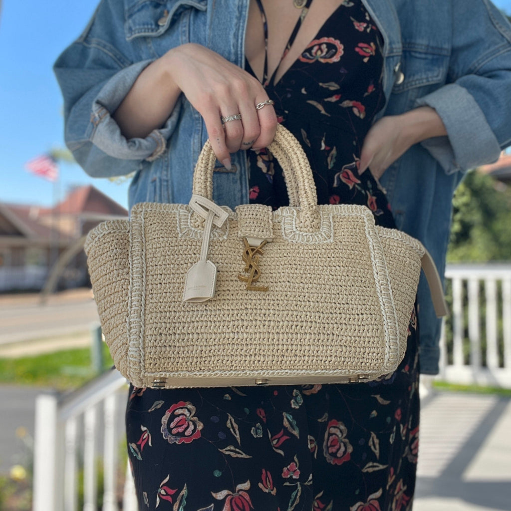 Saint Laurent Raffia Baby Downtown Cabas