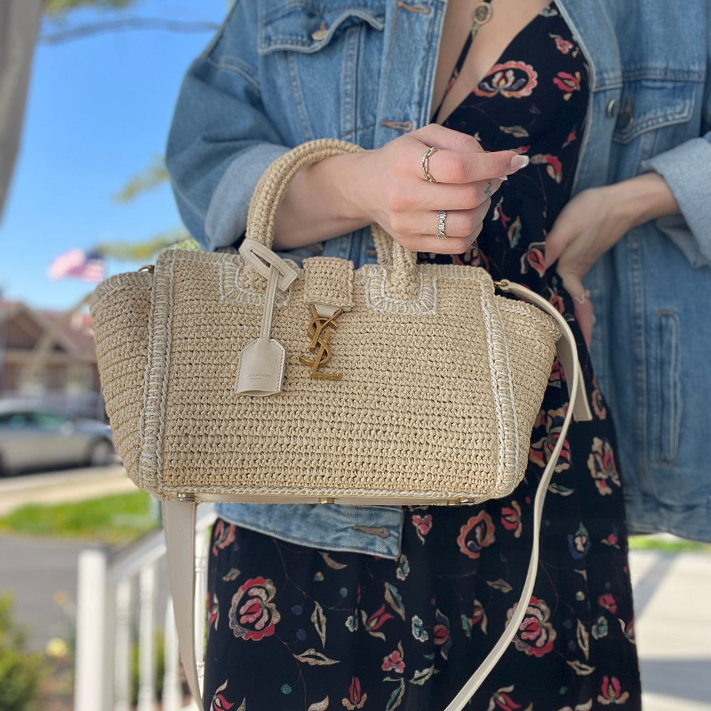 Saint Laurent Raffia Baby Downtown Cabas