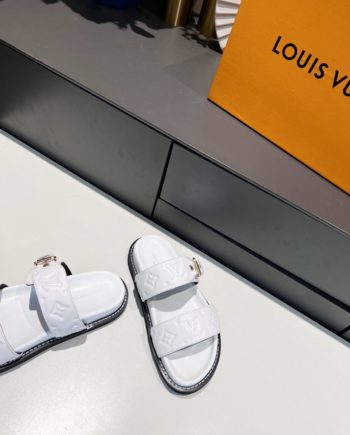 louis vuitton Women's Bom Dia Flat Mule White For Women