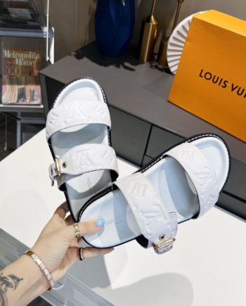 louis vuitton Women's Bom Dia Flat Mule White For Women