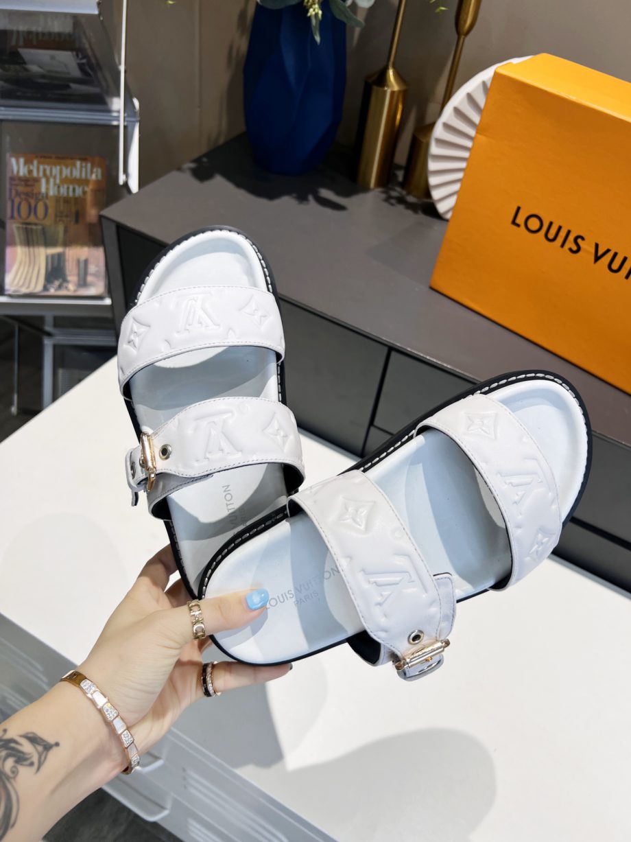 louis vuitton Women's Bom Dia Flat Mule White For Women