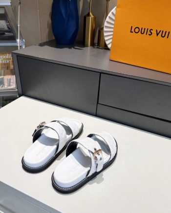 louis vuitton Women's Bom Dia Flat Mule White For Women
