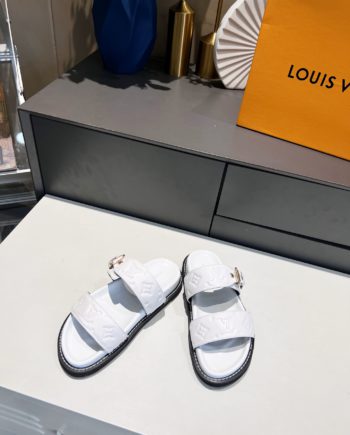 louis vuitton Women's Bom Dia Flat Mule White For Women