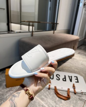 louis vuitton Women's Magnetic Flat Mule White For Women