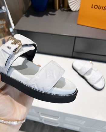 louis vuitton Women's Bom Dia Flat Mule White For Women