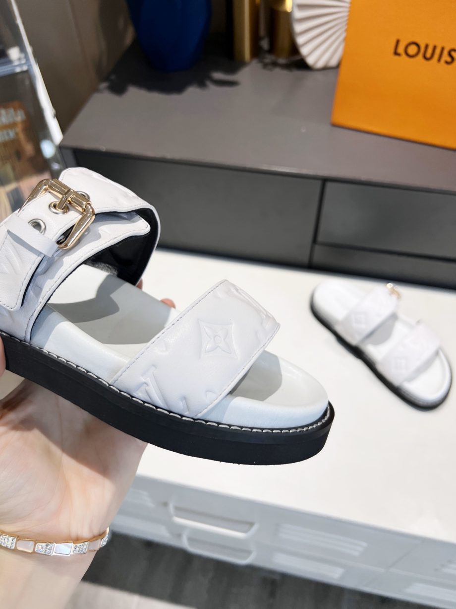 louis vuitton Women's Bom Dia Flat Mule White For Women