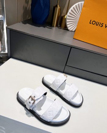 louis vuitton Women's Bom Dia Flat Mule White For Women