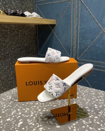 louis vuitton Women's Revival Flat Mule White For Women 1AAORE
